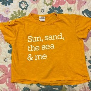 Zara kids “sun, sand, the sea & me” shirt